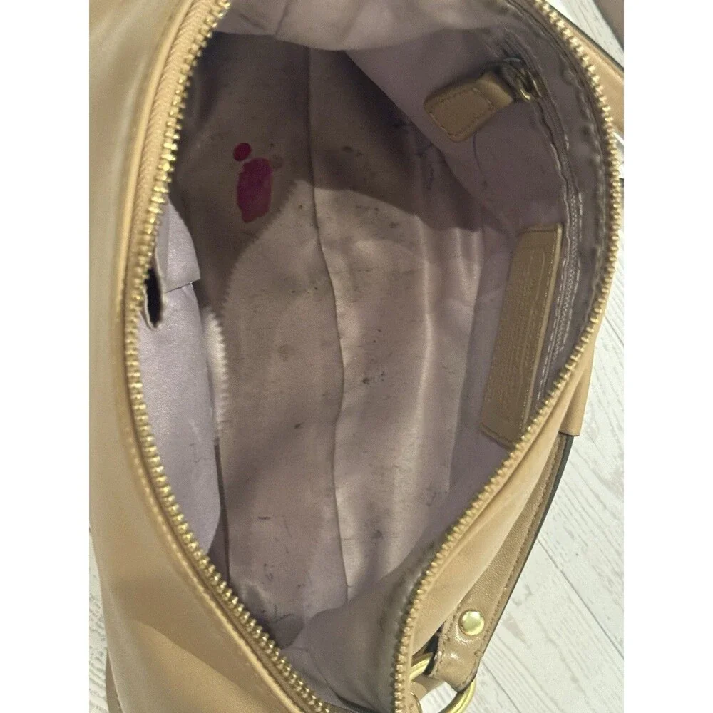 Vintage Coach Kristin Leather Hobo Shoulder/Crossbody Bag Taupe